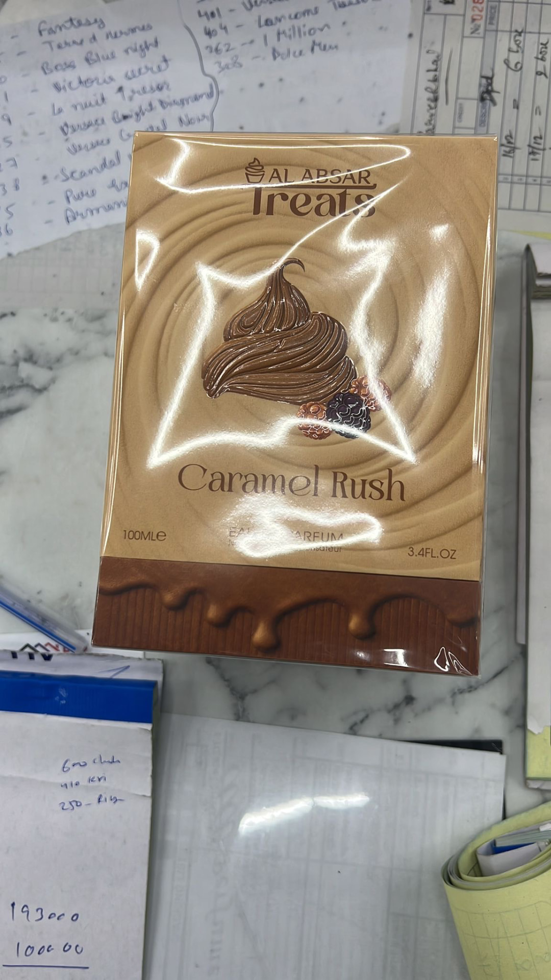 Caramel Rush by Al Absar Treats eau de parfum presentation box
