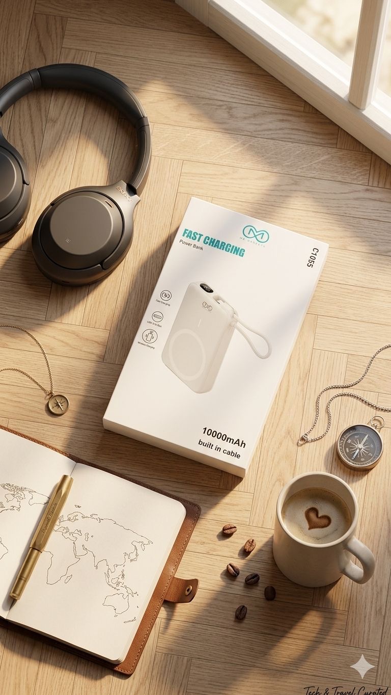 M8 power bank, 10000mAh built-in cable (C-1055)