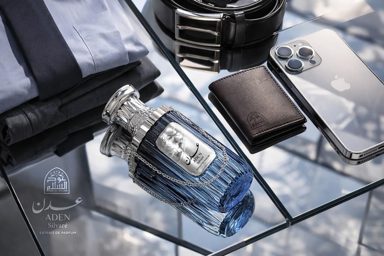 Aden Silvare by Oud Al Salam blue extrait de parfum bottle