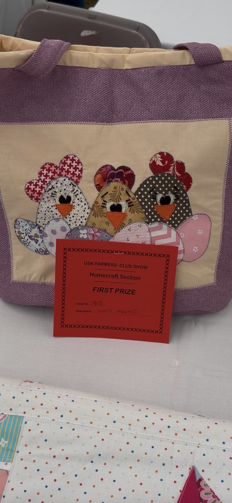 Prize-winning handmade bag