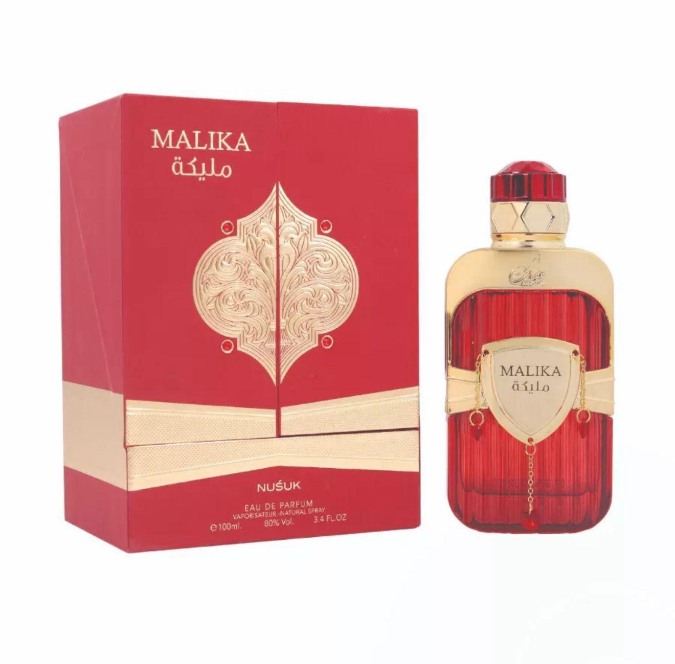 Malika by Nusuk red eau de parfum bottle and presentation box