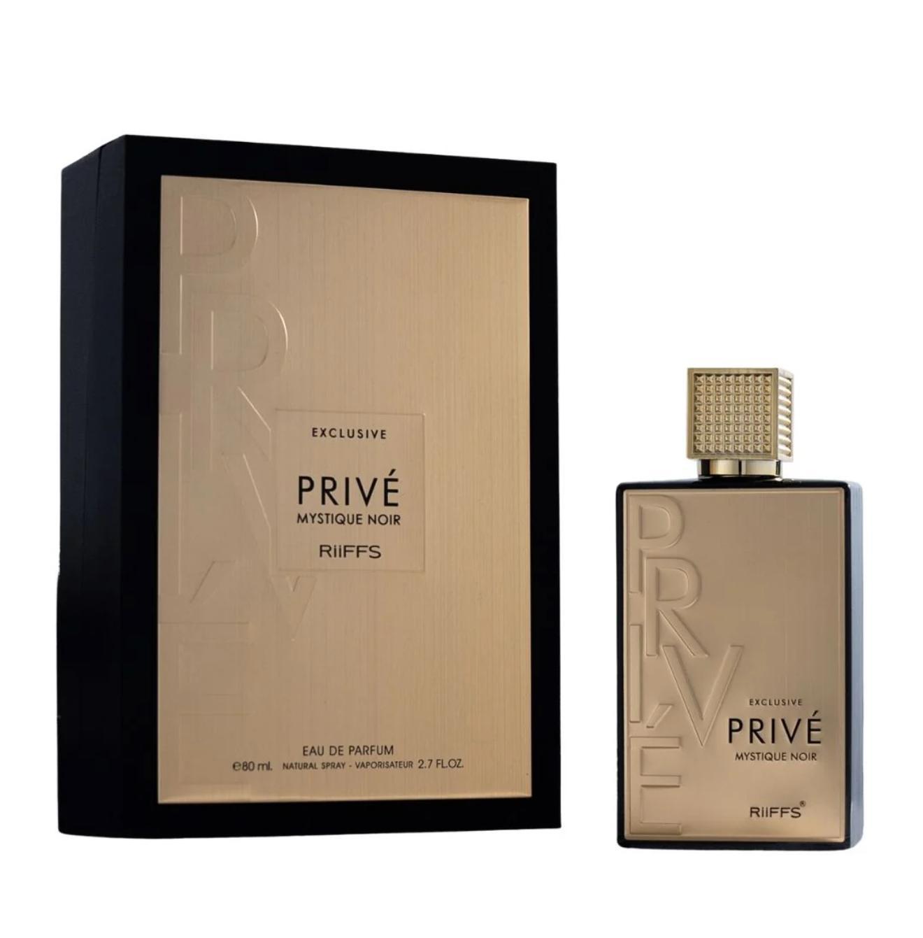 Exclusive Privé Mystique Noir by Riiffs eau de parfum bottle and presentation box