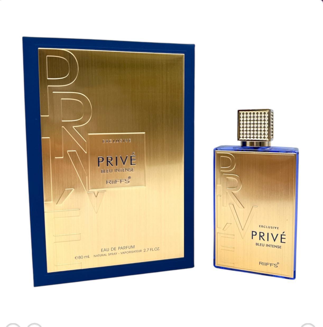 Exclusive Privé Bleu Intense by Riiffs eau de parfum bottle and presentation box