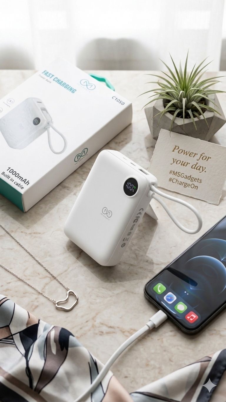 M8 power bank with built-in cable (C1050)