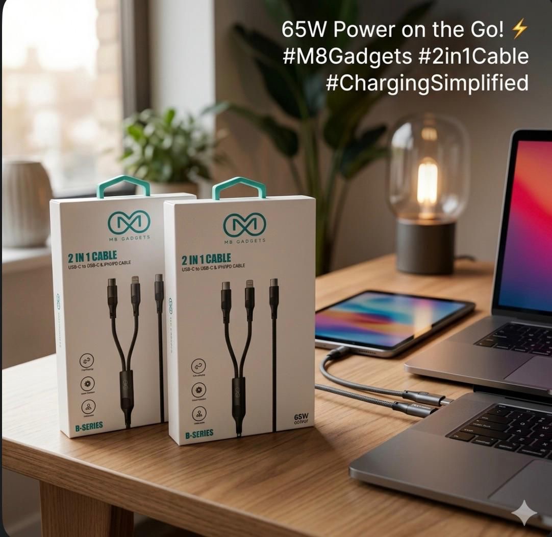 65W two-in-one charging cable