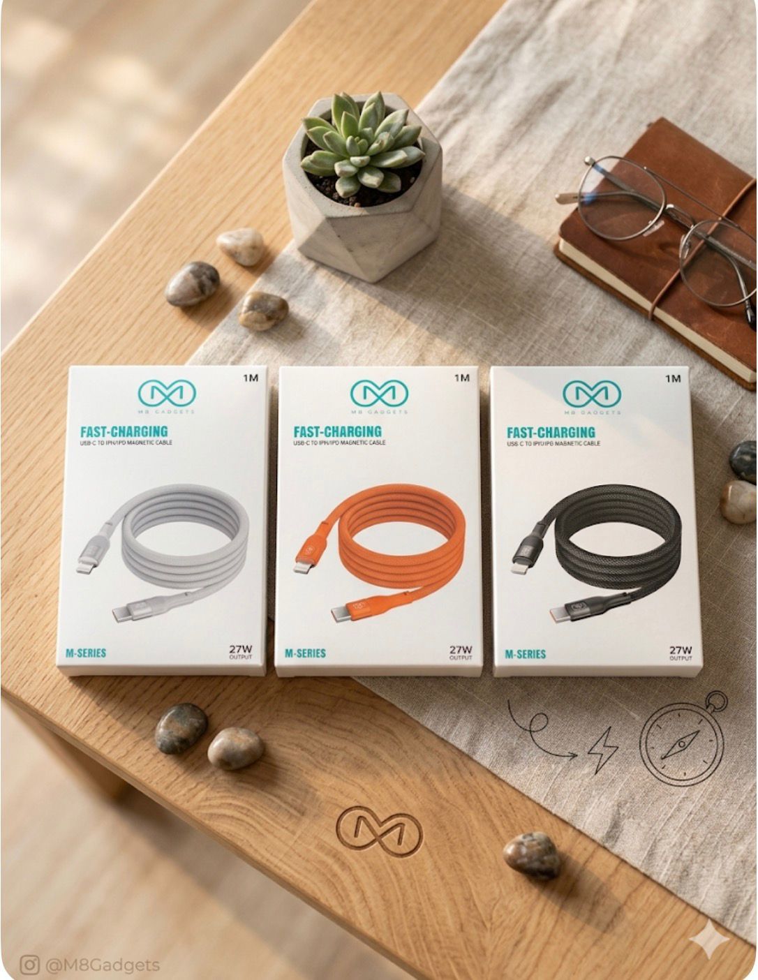 Magnetic fast-charging cable